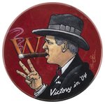 BUSH CHURCHILL HOMAGE "VICTORY IN 'O4" BRIAN CAMPBELL BUTTON.