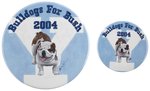 PAIR OF YALE BULLDOGS FOR BUSH 2004 BRIAN CAMPBELL BUTTONS.