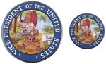 PAIR OF DICK CHENEY ELMER FUDD BRIAN CAMPBELL BUTTONS.