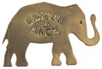 "LANDON & KNOX" BRASS ELEPHANT NAME PIN HAKE #124.