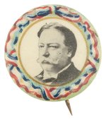 COLORFUL 1912 TAFT PORTRAIT BUTTON HAKE #106.