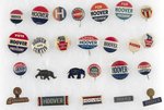 INSTANT COLLECTION OF HERBERT HOOVER NAME TABS AND BUTTONS.