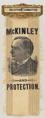 MCKINLEY AND PROTECTION RECEPTION COMMITTEE PORTRAIT RIBBON.