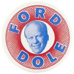 FORD DOLE SPIROGRAPH 1976 PORTRAIT BUTTON.