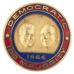 "DEMOCRATIC 100 MAJORITY" 1964 KENNEDY/JOHNSON JUGATE ENAMEL PIN.