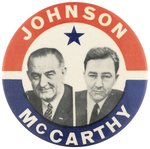 JOHNSON/MCCARTHY 1964 PROPOSED TICKET JUGATE BUTTON.