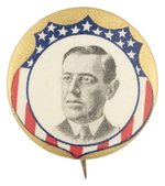 PATRIOTIC SHIELD 1912 WILSON PORTRAIT BUTTON.