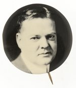 STRIKING REAL PHOTO HOOVER PORTRAIT BUTTON HAKE #2022.