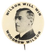 "WILSON WILL WIN" PORTRAIT BUTTON HAKE #61.