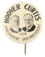 HOOVER AND CURTIS 1932 LITHO JUGATE BUTTON HAKE #6.