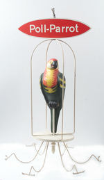 "POLL-PARROT" WIRE CAGE STORE DISPLAY.
