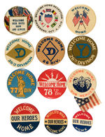WORLD WAR I GROUP OF 1919 "WELCOME HOME" BUTTONS.