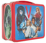 "V" UNUSED METAL LUNCHBOX WITH THERMOS.