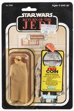 STAR WARS: RETURN OF THE JEDI (1983) - PRUNE FACE 77 BACK-A CARDED ACTION FIGURE.