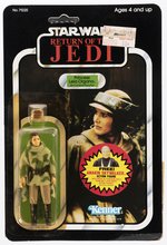 STAR WARS: RETURN OF THE JEDI (1983) - PRINCESS LEIA ORGANA (IN COMBAT PONCHO) 77 BACK-B CARDED ACTION FIGURE.