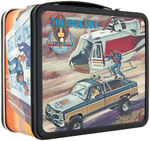 "THE FALL GUY" UNUSED METAL LUNCHBOX WITH THERMOS.