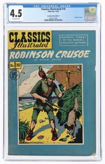 CLASSICS ILLUSTRATED #10 DECEMBER 1950 CGC 4.5 VG+ (CANADIAN EDITION - ROBINSON CRUSOE).