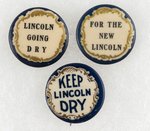 PROHIBITION: LINCOLN, NEBRASKA TEMPERANCE BUTTON TRIO.