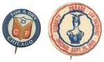 PROHIBITION: CHICAGO, ILLINOIS TEMPERANCE BUTTON PAIR INC. SOBER PARADE.