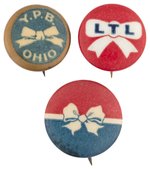 PROHIBITION: LINCOLN TEMPERANCE LEAGUE BUTTON TRIO.