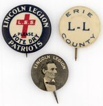 PROHIBITION: LINCOLN LEGION TEMPERANCE BUTTON TRIO.