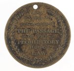 PROHIBITION: "NEW YORK NO REPEAL JULY 4, 1855" TEMPERANCE TOKEN.