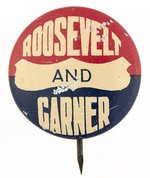 ROOSEVELT AND GARNER 1932 LITHO BUTTON HAKE #203.