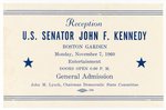 US SENATOR JOHN F. KENNEDY 1960 BOSTON GARDEN ELECTION EVE EVENT PASS.