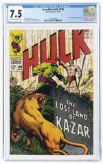 INCREDIBLE HULK #109 NOVEMBER 1968 CGC 7.5 VF-.