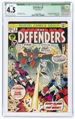 DEFENDERS #8 SEPTEMBER 1973 CGC QUALIFIED 4.5 VG+.