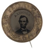 LINCOLN "FOR PRESIDENT 1864" SCARCE BRASS SHELL PIN-BACK BADGE.