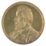 HAYES 1876 CAMPAIGN PORTRAIT TOKEN DeWITT 1876-9 IN GILT BRASS.