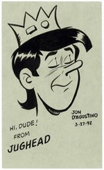 JON D'AGOSTINO JUGHEAD ORIGINAL ART HEAD SKETCH.