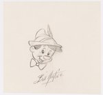 BILL JUSTICE PINOCCHIO ORIGINAL ART PENCIL HEAD SKETCH.