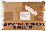 "UNCLE SCROOGE McDUCK HIS LIFE & TIMES" LIMITED EDITION BOOK WITH SHIPPING CARTON.