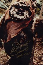 STAR WARS: RETURN OF THE JEDI - WICKET THE EWOK ACTOR WARWICK DAVIS SIGNED PHOTO.