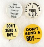 KENNEDY: QUARTET OF ANTI-JFK SLOGAN BUTTONS.