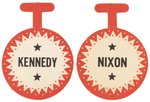 PAIR OF MATCHING 1960 KENNEDY AND NIXON PAPER TABS.