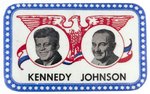 RECTANGULAR KENNEDY AND JOHNSON JUGATE BUTTON.