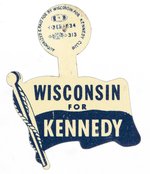 "WISCONSIN FOR KENNEDY" FLAG LITHO TAB.