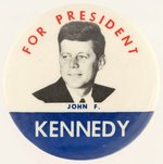 "FOR PRESIDENT JOHN F. KENNEDY" PATRIOTIC PORTRAIT BUTTON HAKE #22.