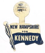 "NEW HAMPSHIRE FOR KENNEDY" FLAG LITHO TAB.