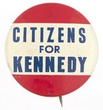 "CITIZENS FOR KENNEDY" LITHO BUTTON.