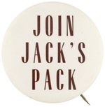 "JOIN JACK'S PACK" KENNEDY SLOGAN BUTTON.