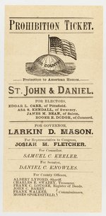 ST. JOHN & DANIEL 1884 NEW HAMPSHIRE PROHIBITION BALLOT.