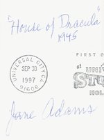 HOUSE OF DRACULA - JANE ADAMS SIGNED FIRST DAY COVER.