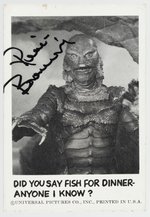 CREATURE FROM THE BLACK LAGOON - RICOU BROWNING SIGNED "SPOOK STORIES" LEAF GUM CARD