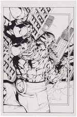 THE FANTASTIC FOUR: THE THING FULL PAGE SPECIALTY INKED ORIGINAL ART BY ARIES MENDOZA.