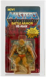 MASTER OF THE UNIVERSE (1984) - BATTLE ARMOR HE-MAN SERIES 3/12 BACK AFA 70 Y-EX+.