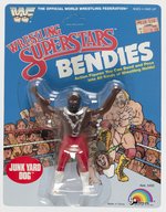 LJN WRESTLING SUPERSTARS BENDIES (1984) - JUNKYARD DOG CARDED FIGURE.